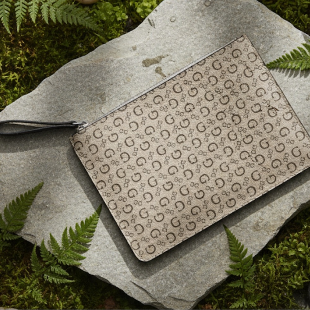 Beige Guess Wristlet Pouch